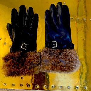 Rudsak fleece lined winter leather gloves